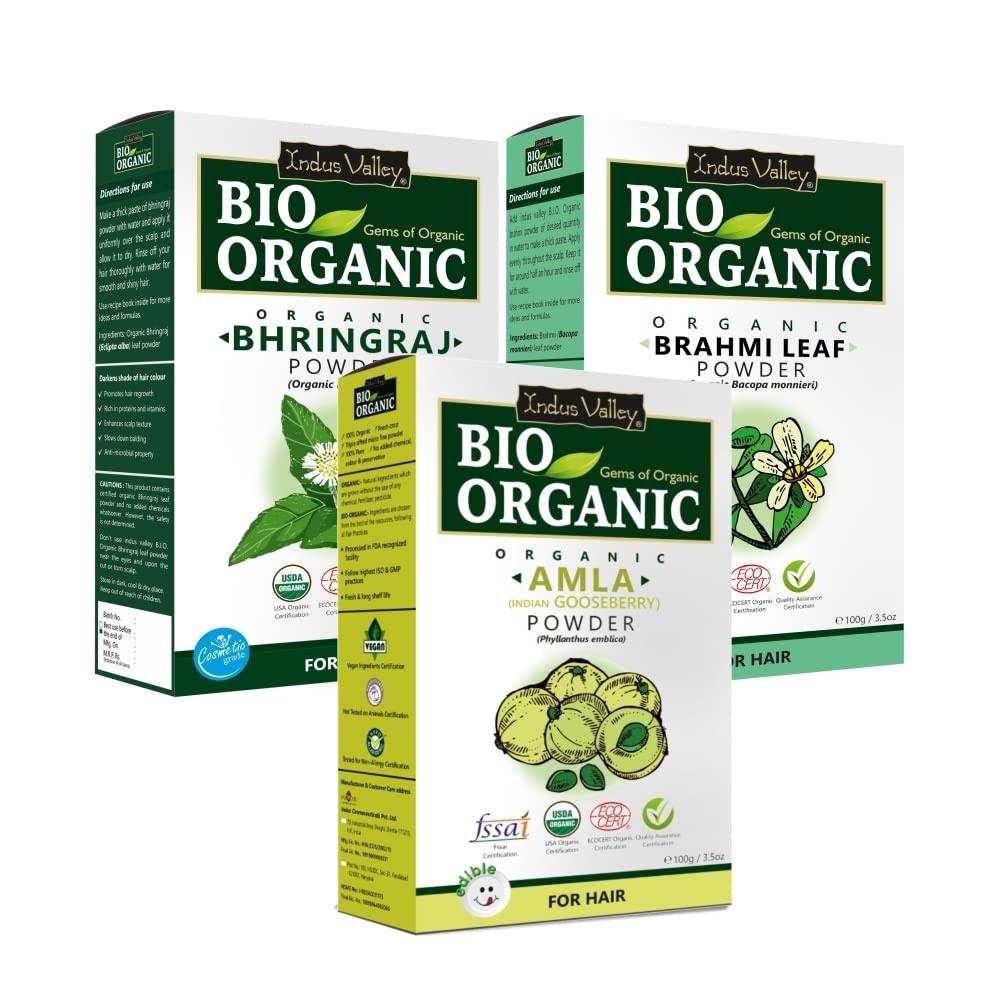 Bio Organic Amla, Bhringraj and Brahmi Leaf Combo- 300gm