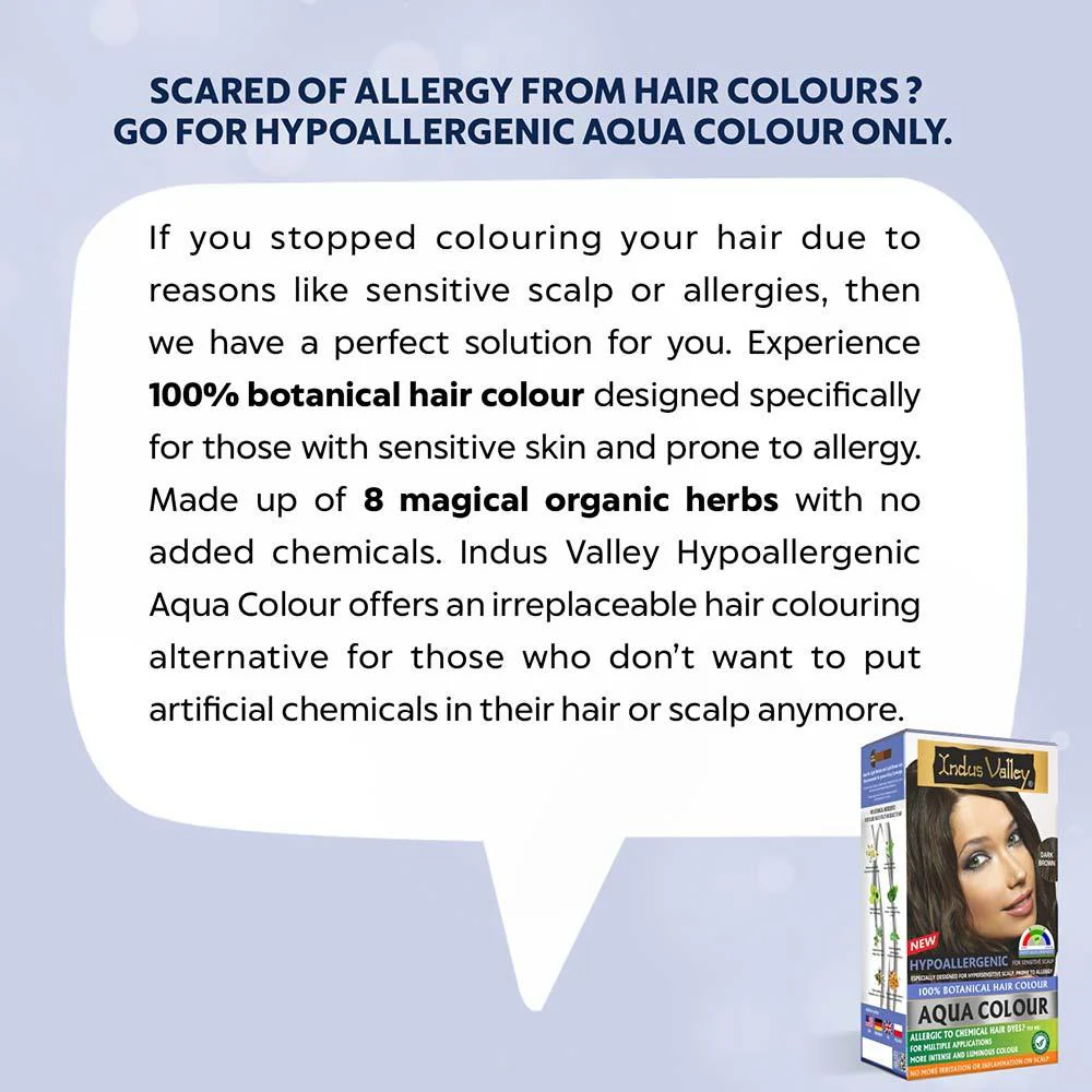 100% Botanical Hypo Allergic Aqua Colour for Hair - Available in 4 Shades - Image 3