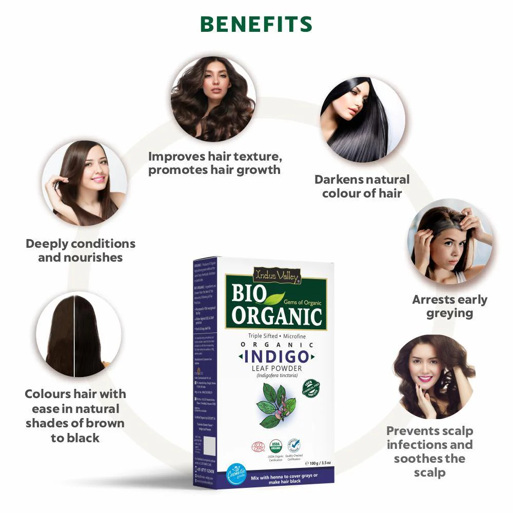 Bio Organic Indigo Leaf Powder for Natural Hair Coloring - Image 3