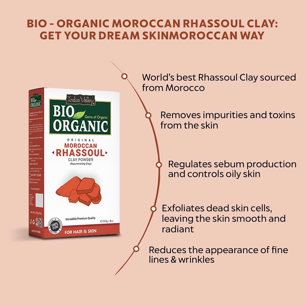 Bio Organic Moroccan Rhassoul Clay Powder - 250gm - Image 2
