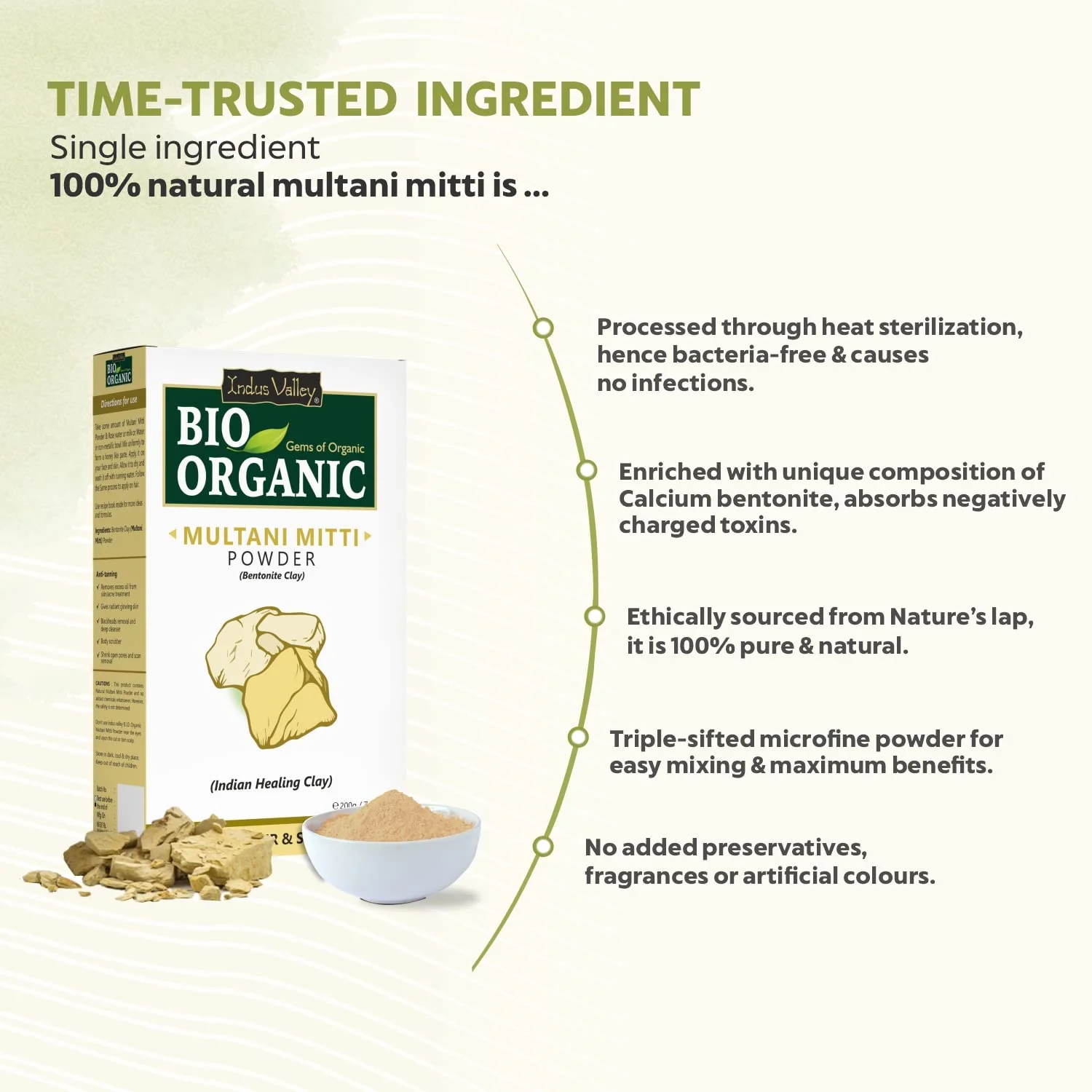 Bio Organic Multani Mitti Powder for Hair and Face Pack - Image 13
