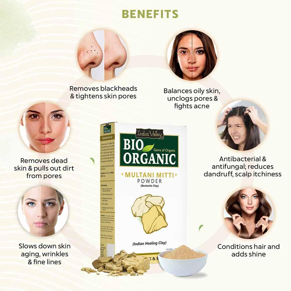Bio Organic Multani Mitti Powder for Hair and Face Pack - Image 2