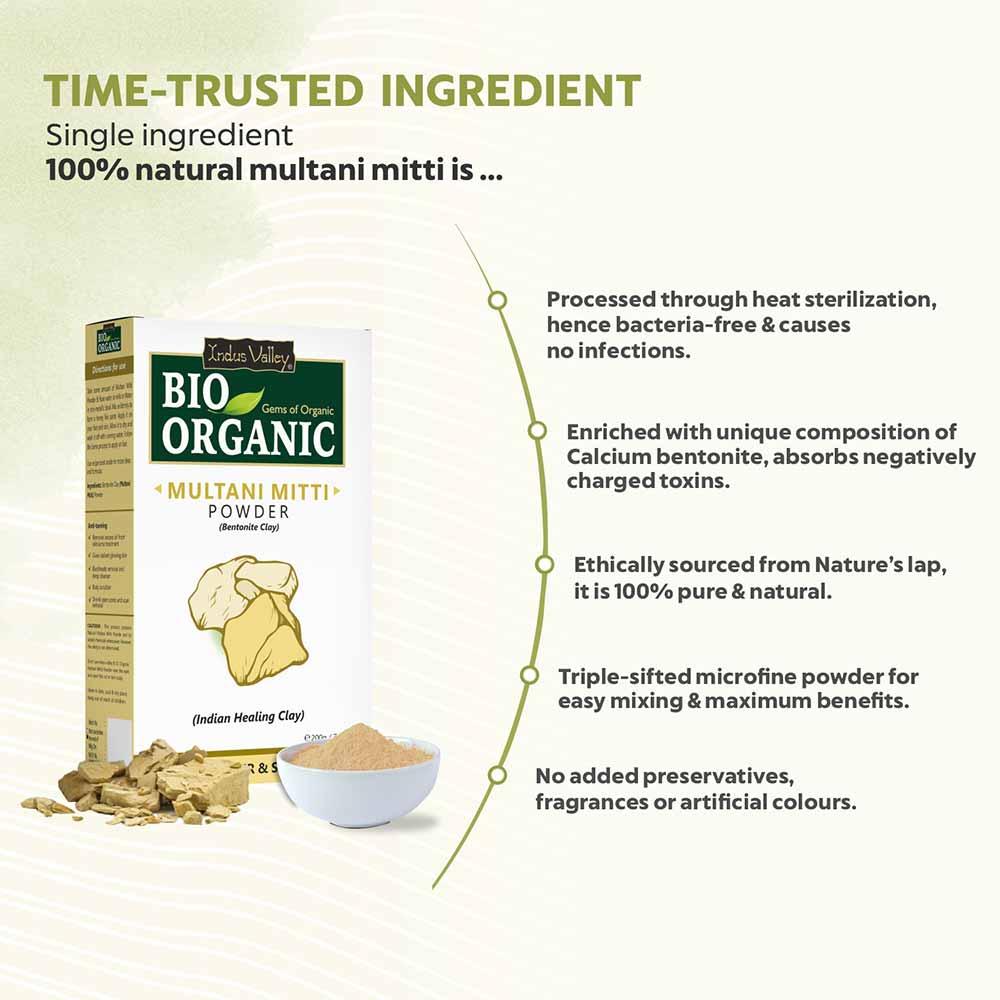 Bio Organic Multani Mitti Powder for Hair and Face Pack - Image 6