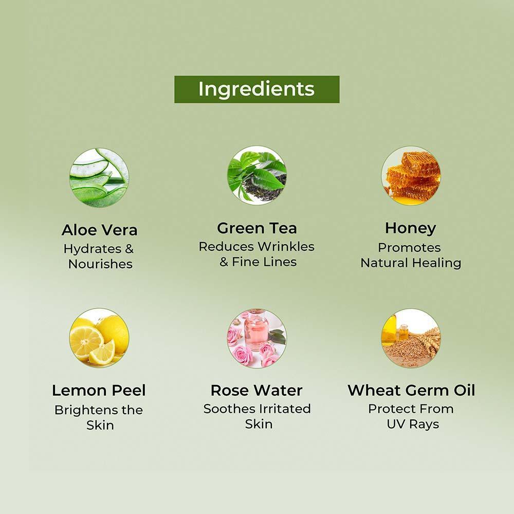 Bio Organic Pure Aloe Vera Gel With Green Tea Extract For Young, Radiant Skin & Hair - Image 4