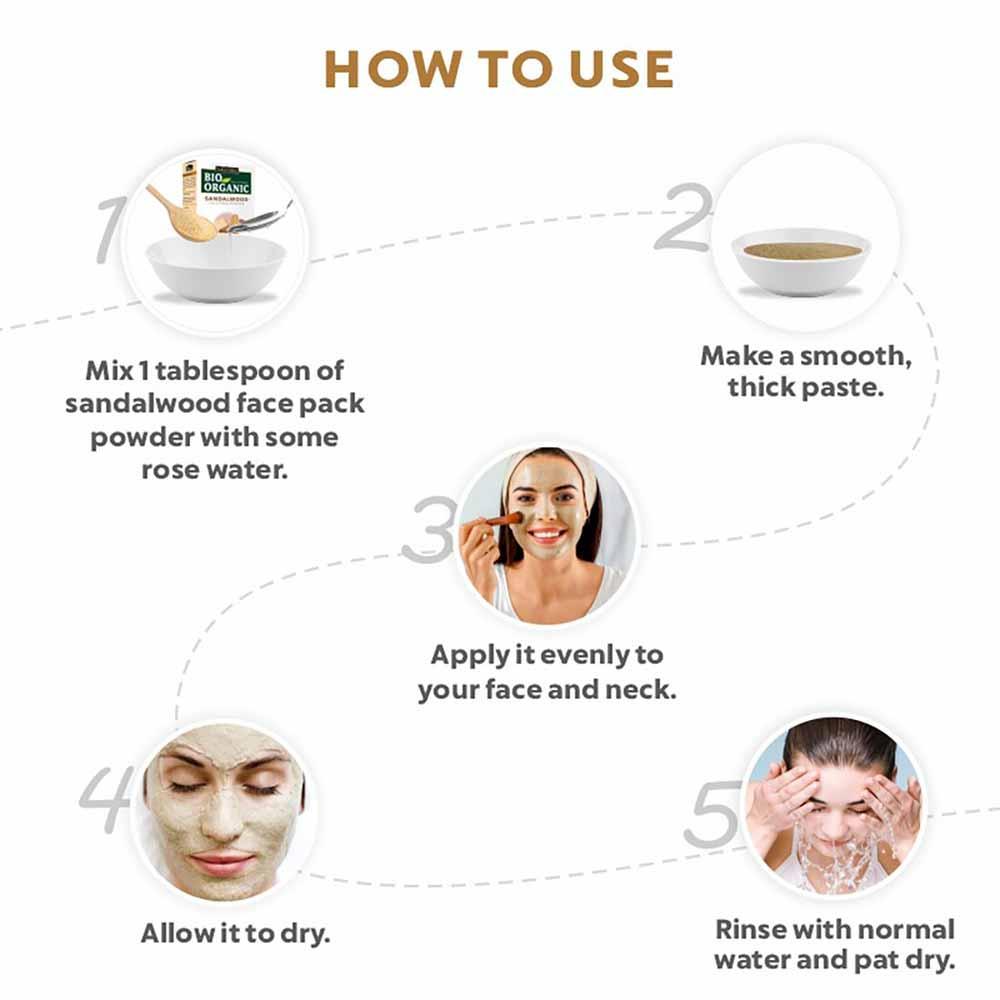 Bio Organic Sandalwood Face Pack Powder - Image 4