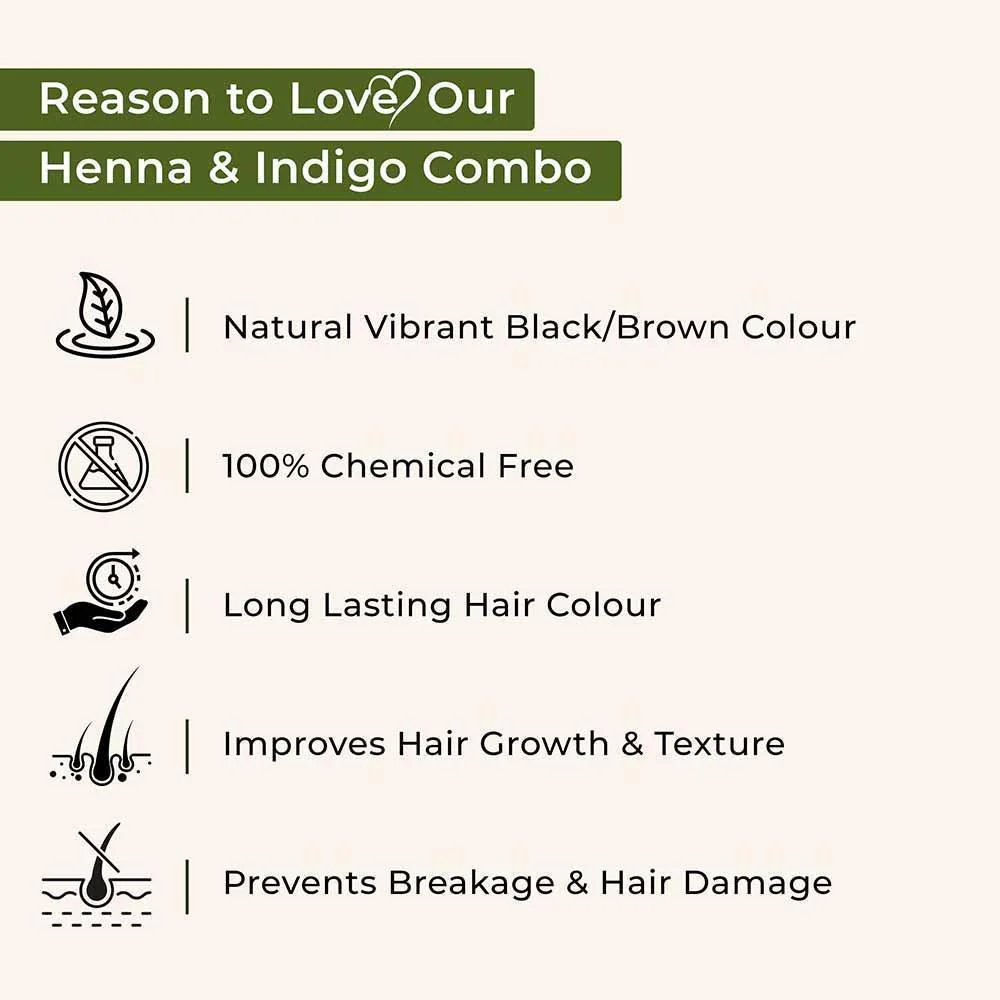 Bio Organic Herbal Henna Powder And Indigo Powder Combo - Image 2