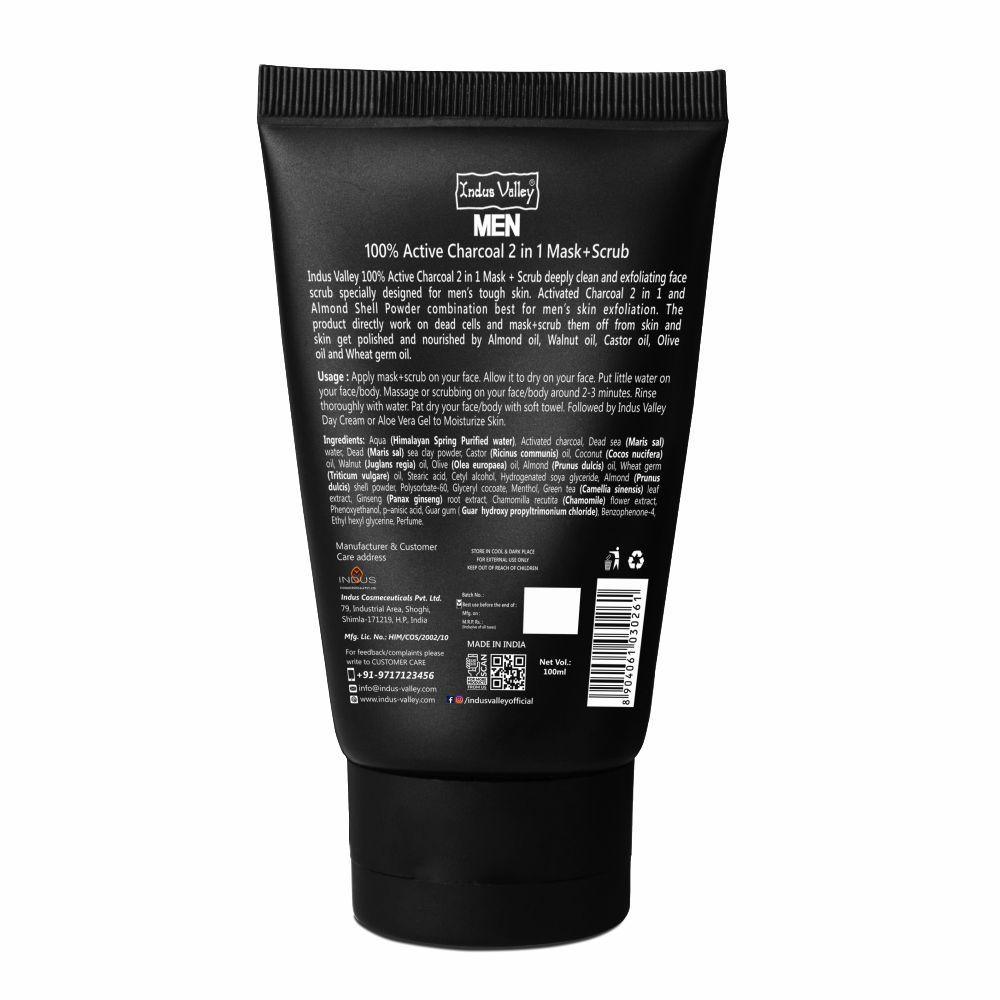 2-in-1 Men Active Charcoal Face Mask & Scrub - Image 2