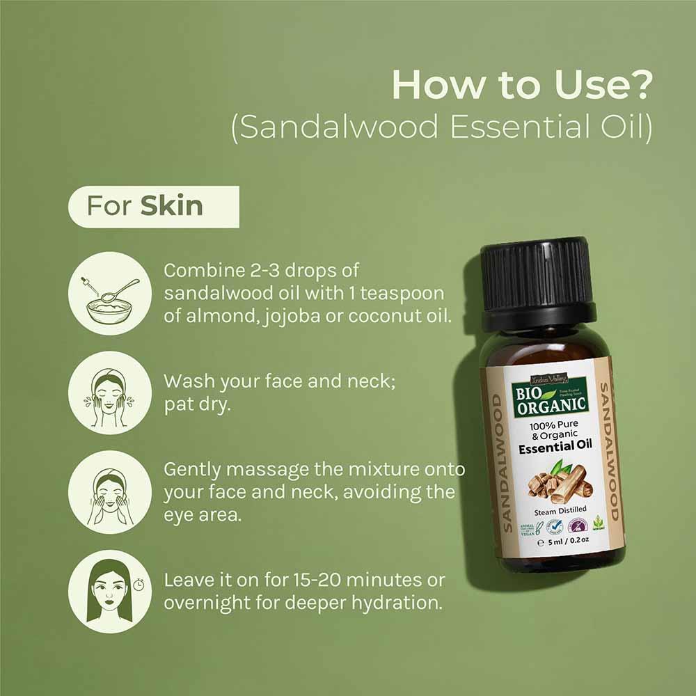 Pure & Organic Sandalwood Essential Oil - 5ml - Image 3