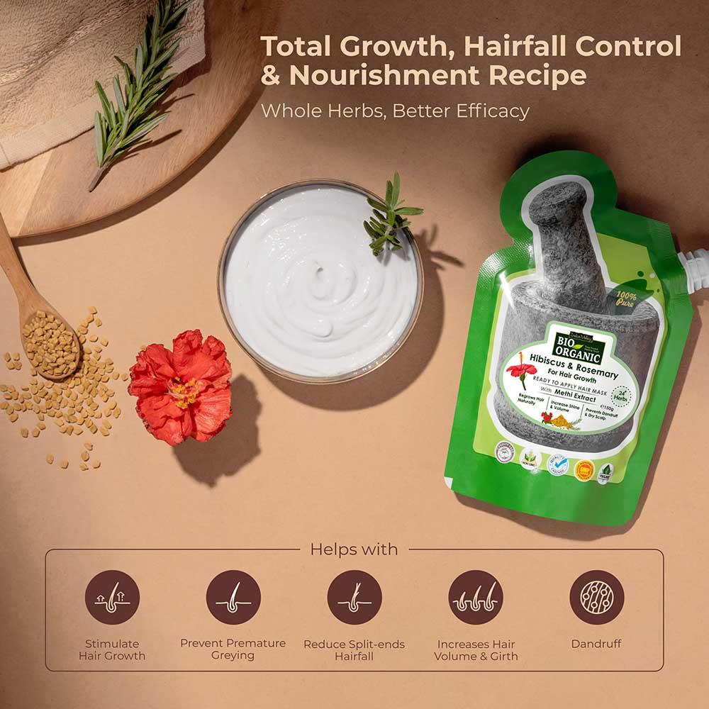 Ready-to-Apply Hair Growth Mask With Hibiscus, Rosemary & Methi Seeds - 150gm - Image 2